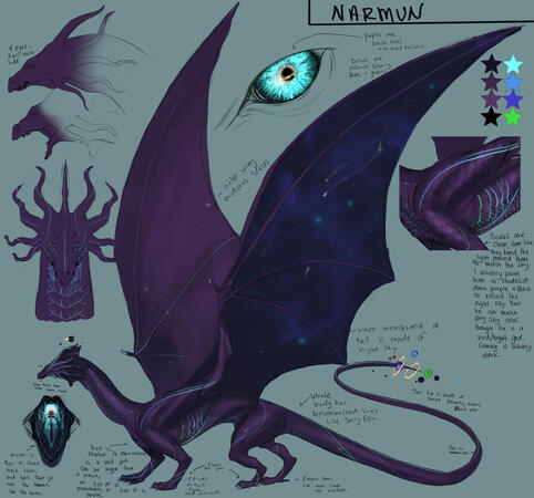 Personal Character Design sheet, Oc Narmun